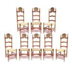 Conjunto de Oito Cadeiras Catalãs / Espanha / Século XX